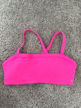 Hot Pink Strappy Sports Bra with Crossback Detail